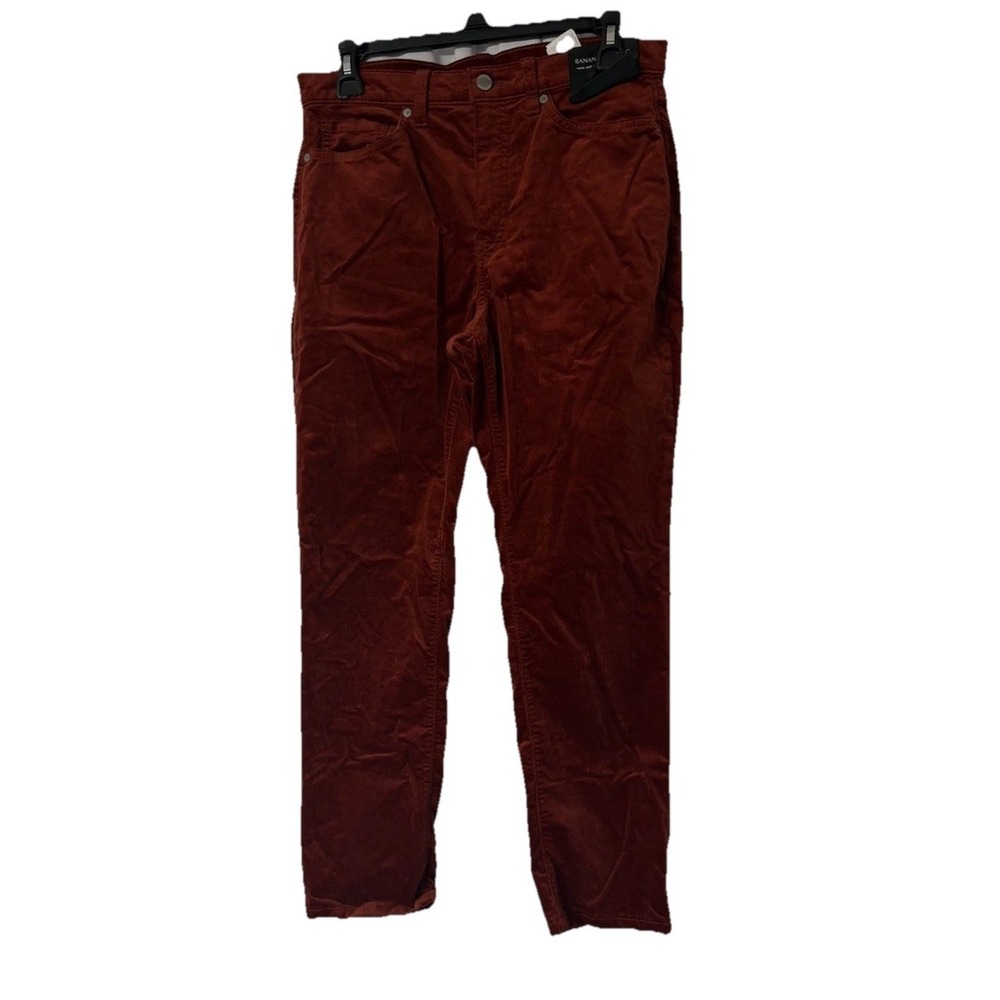 NWT Banana Republic Womens Cabin Red High Rise Slim Ankle Velvet Pants Size 30P